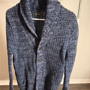 Express Men's dark Blue cardigan Sweater winter size S